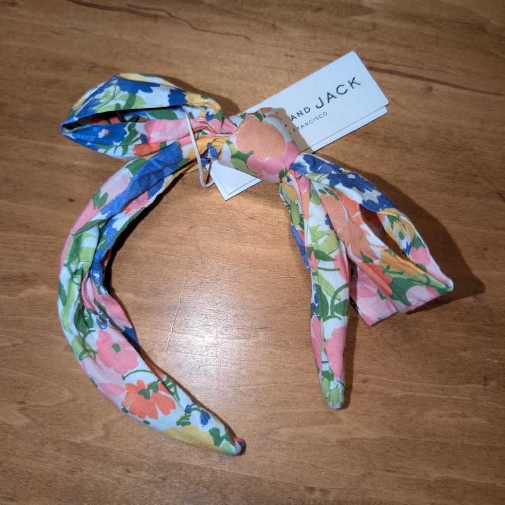 Janie And Jack Floral Knot Headband - Pink, Blue & Green